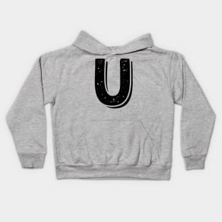 Capital Letter U Name Initial Monogram Kids Hoodie